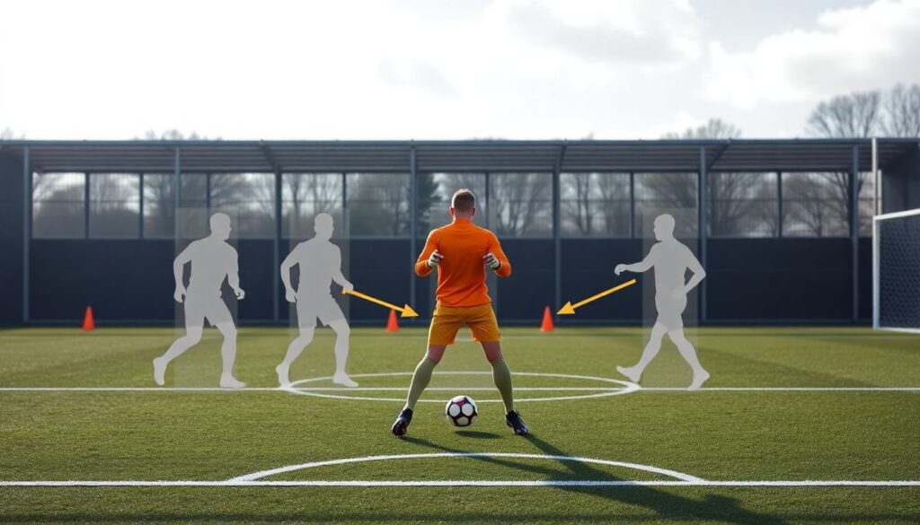 Техника перемещения по воротам: как работать ногами - иллюстрация