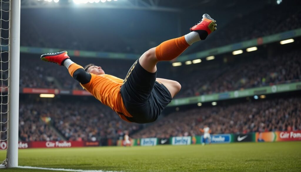 Высокий воротарский ленд: позиционная игра у стойки - иллюстрация