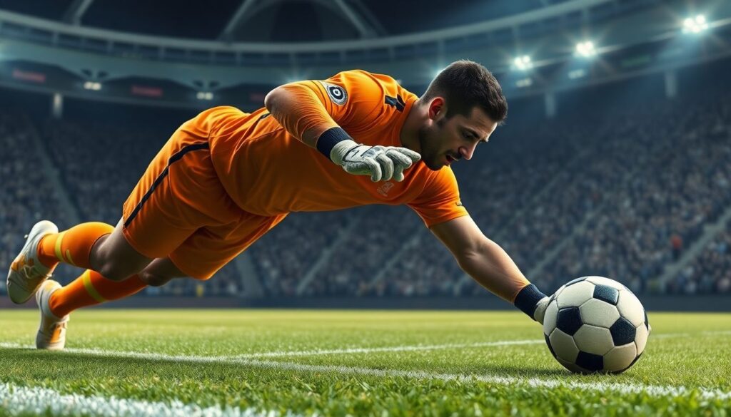 Биомеханика вратарского прыжка и приземления - иллюстрация