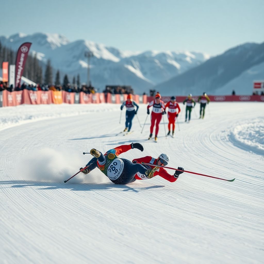 Падение Дарьи Непряевой в скиатлоне на Олимпиаде 2026 в Италии