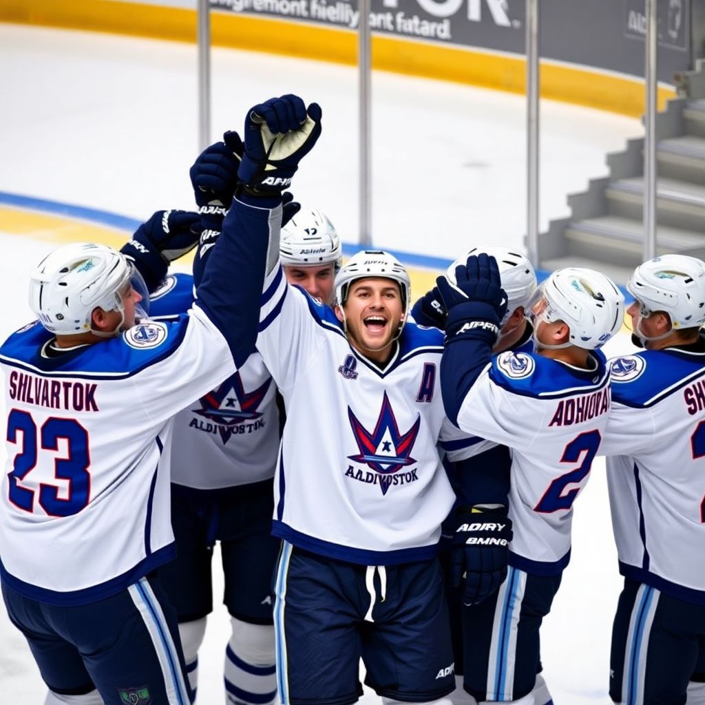 Адмирал разгромил Барыс 6:2 и рекорд Шулака украсил последний домашний матч КХЛ