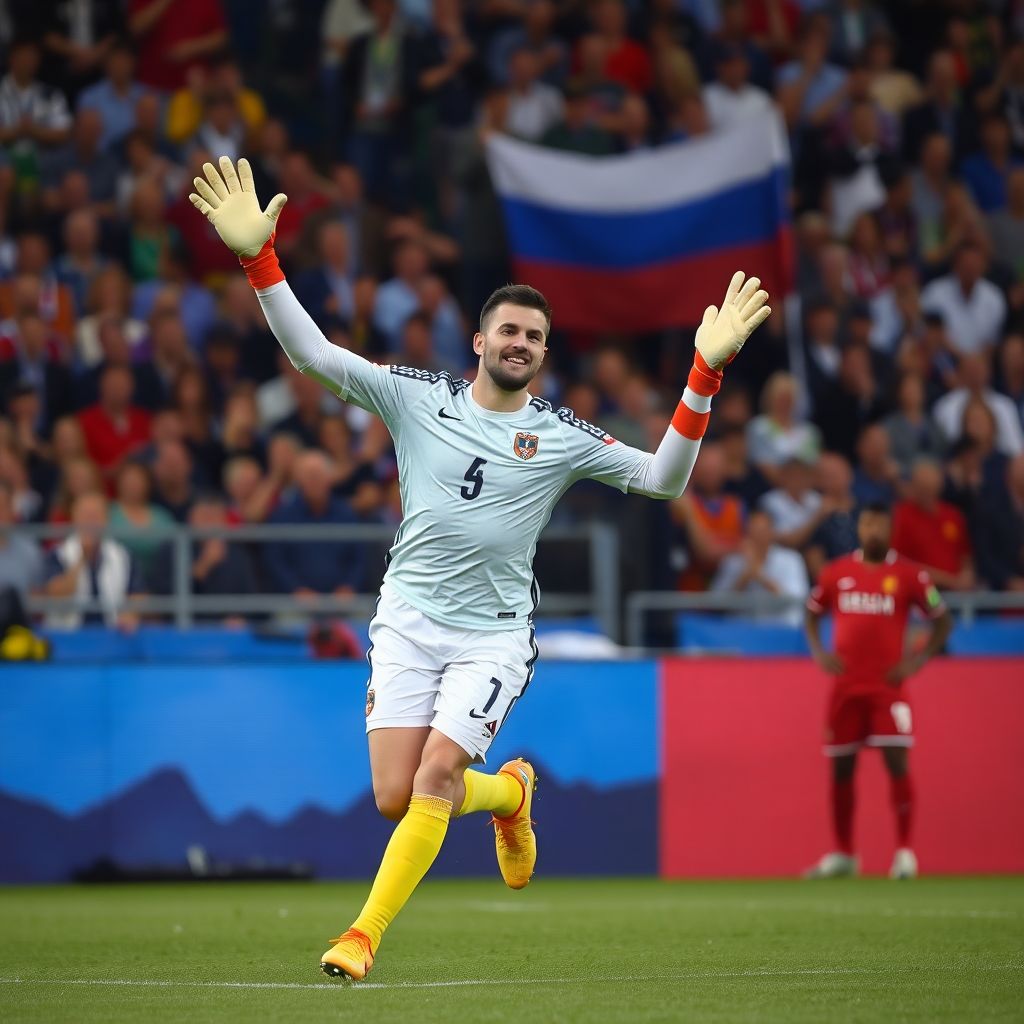 Российский вратарь забил гол мечты и посвятил его маме на трибуне